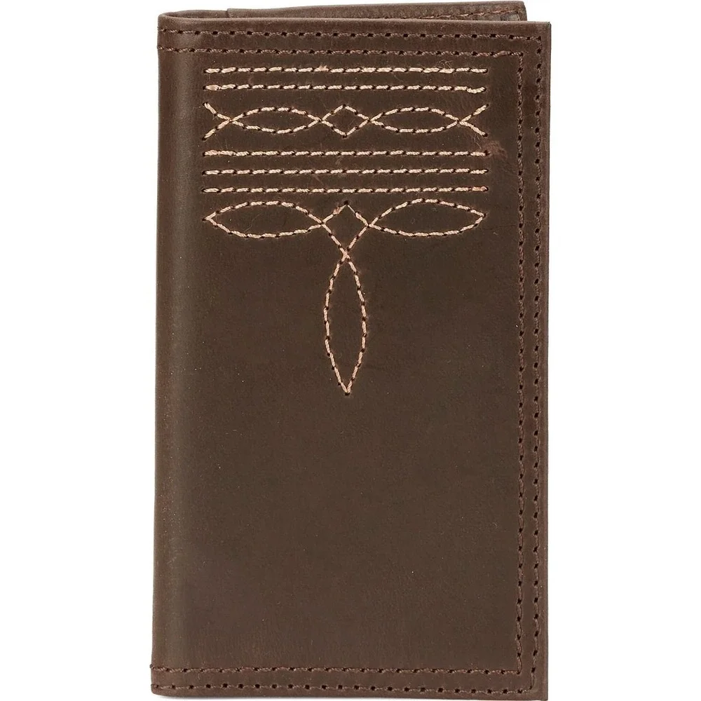 Justin Jr Rodeo Wallet Brown Genuine Leather NWT Boot Stitch